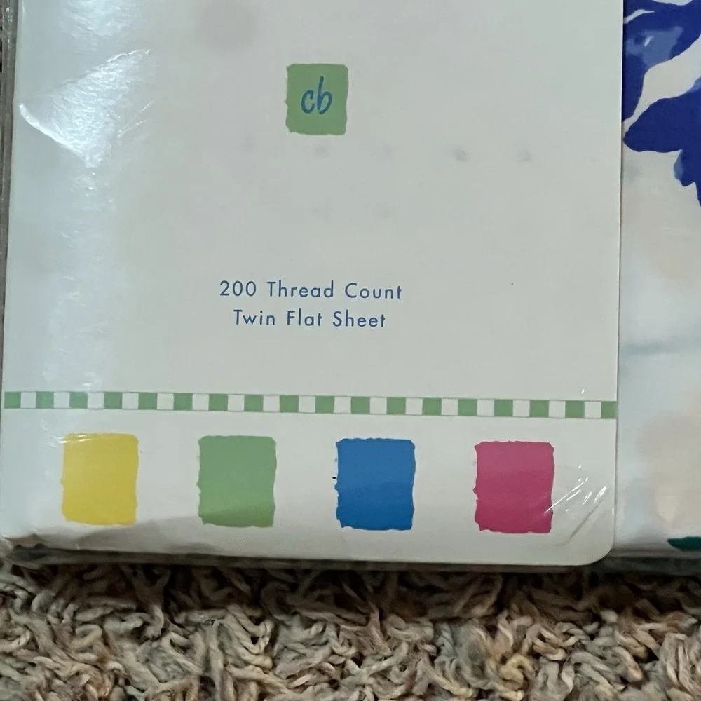 Caribbean‎ Brights Vintage 80s 90s Tropical Floral Twin Flat Bed Sheet NEW!